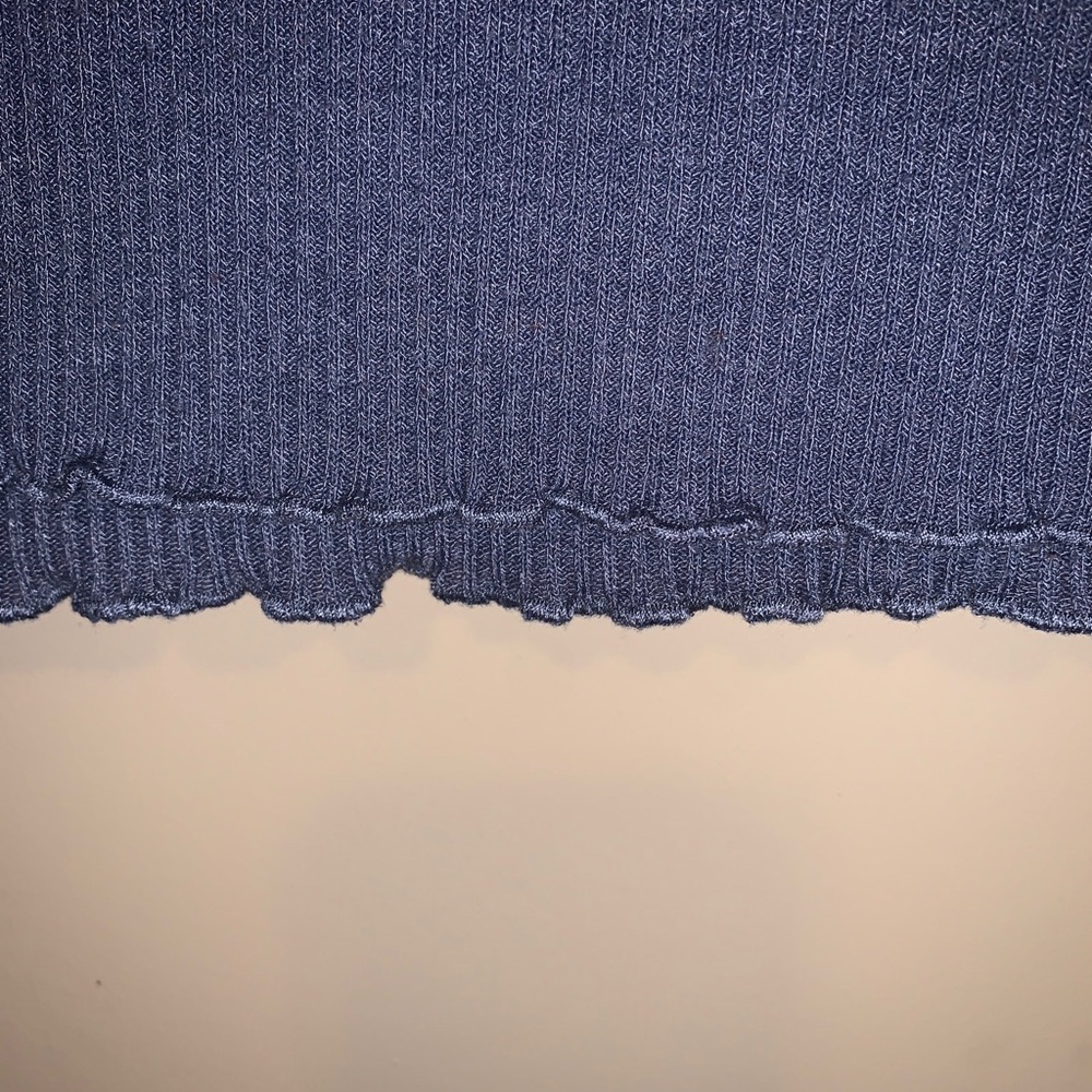 Love Tree Ribbed Long Sleeve Ruffled Edge Top - Picture 6 of 8